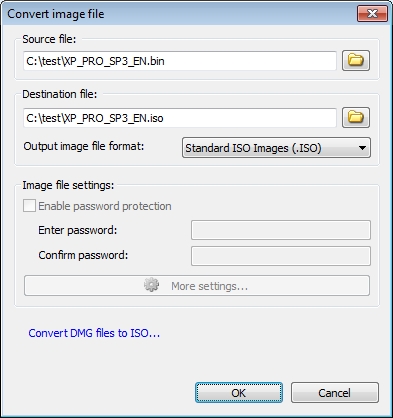 transformer le fichier bin en iso-poweriso