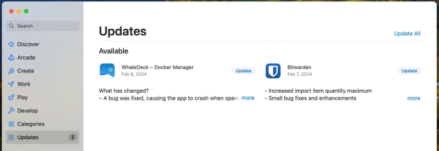 mise à jour du logiciel mac