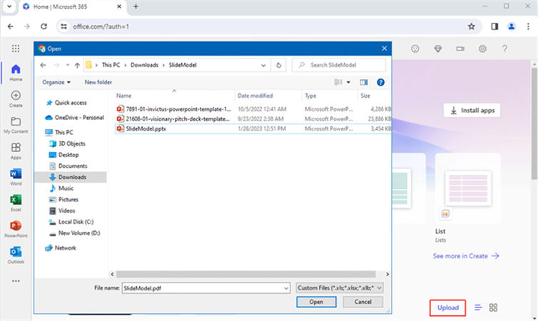 upload file to powerpoint online