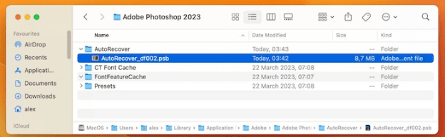 use mac autorecovery to fix corrupt psd file