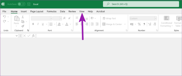 guia exibir na faixa de opções do Excel
