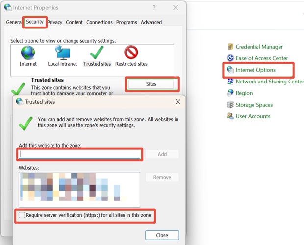 add new location to trusted zone