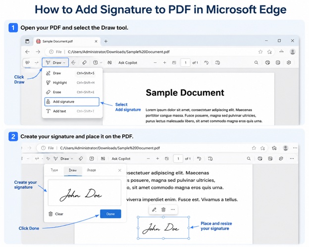 add signature to pdf in microsoft edge