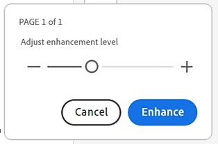 adjust enhancement level for scanned pdf adobe acrobat
