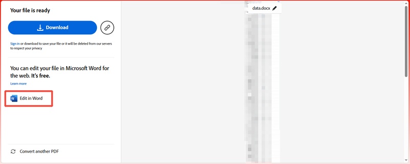 adobe acrobat convert pdf to word online