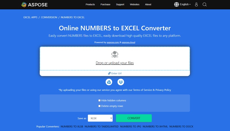 aspose online numbers to excel converter