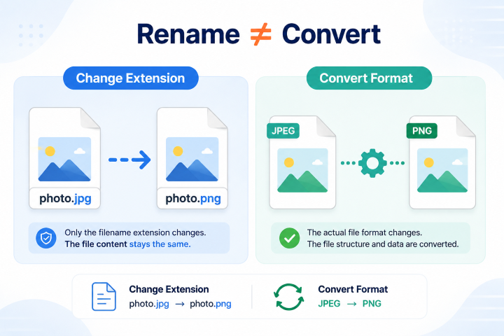 change file extension vs convert file format