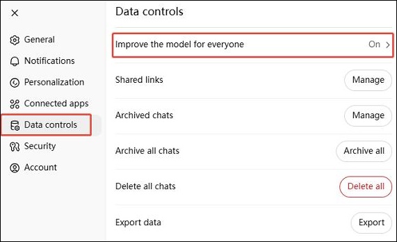 chatgpt improve the model for everyone