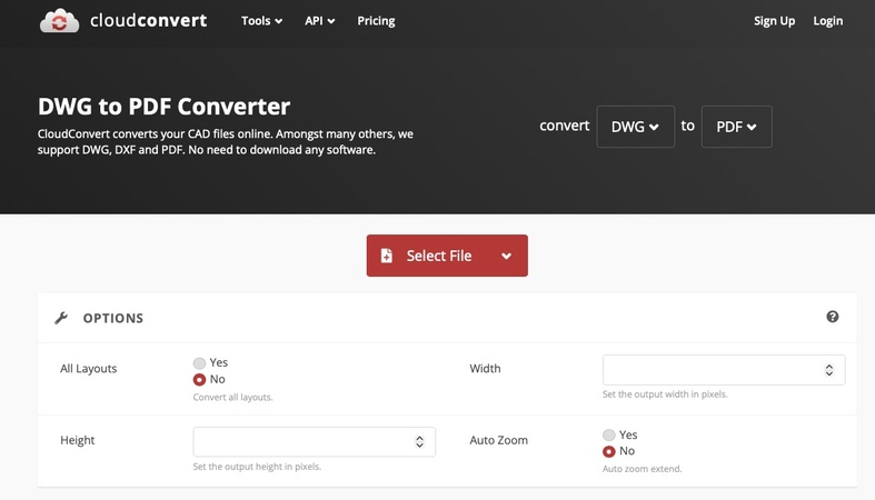 cloudconvert dwg to pdf converter