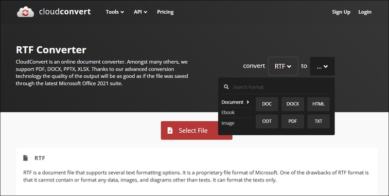 cloudconvert rtf converter