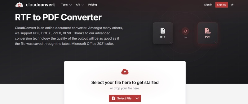 cloudconvert rtf to pdf converter