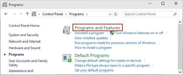 control panel programs