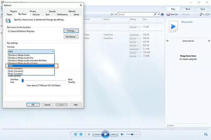convert mp4 to mp3 using windows media player