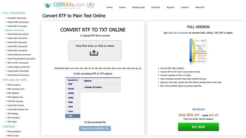 coolutils rtf to plain text converter