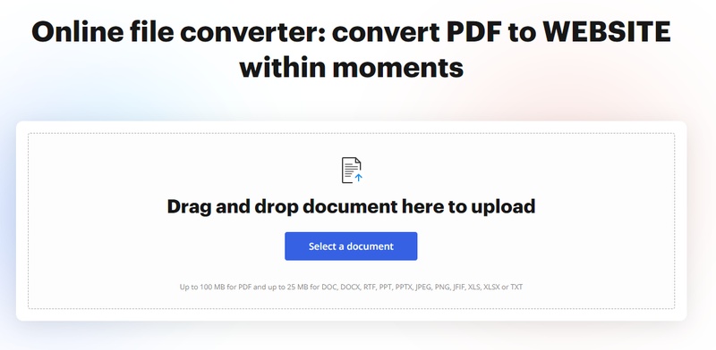 dochub convert pdf to website
