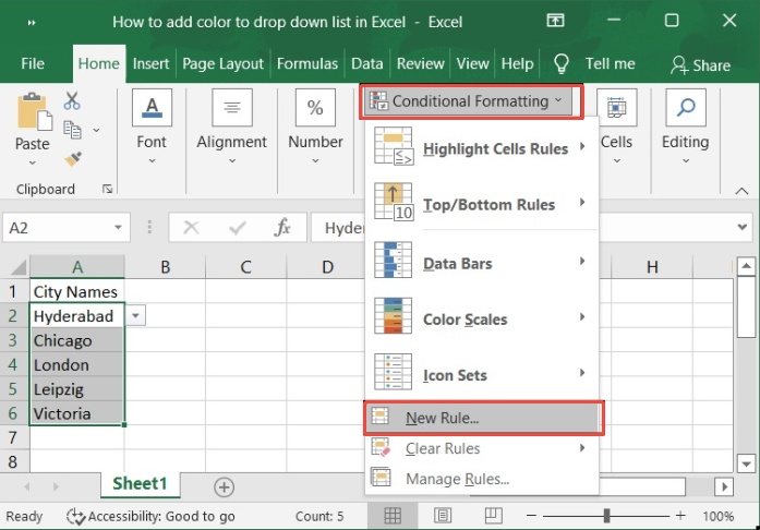 excel conditional formatting cell rules