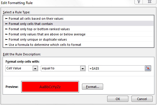 excel dropdown list color format rule