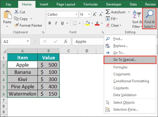 remove blank rows in excel go to special