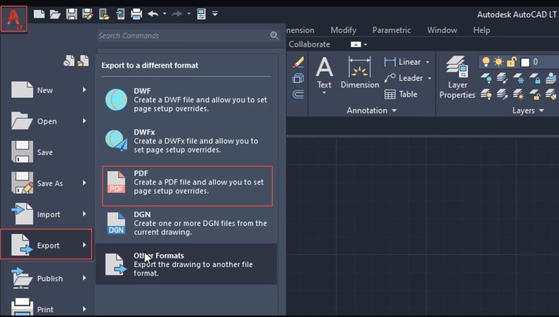 export autocad dwg as pdf