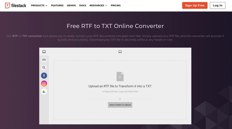 filestack rtf to txt online converter