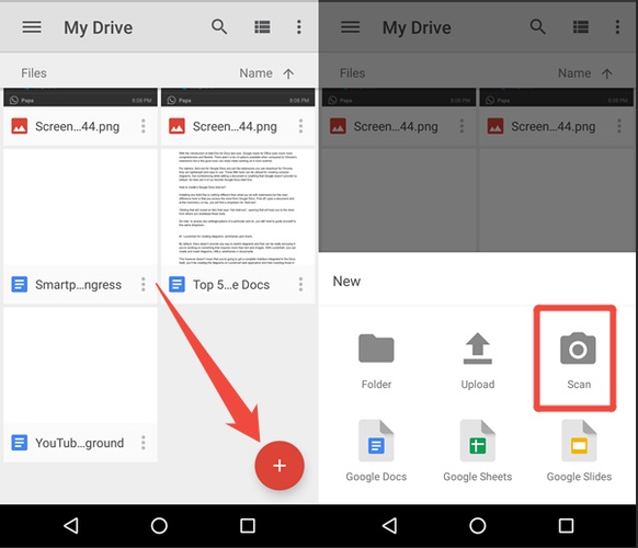 google drive scan document to pdf