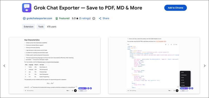 grok chat exporter