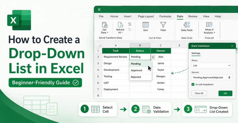 how to create drop down list in excel