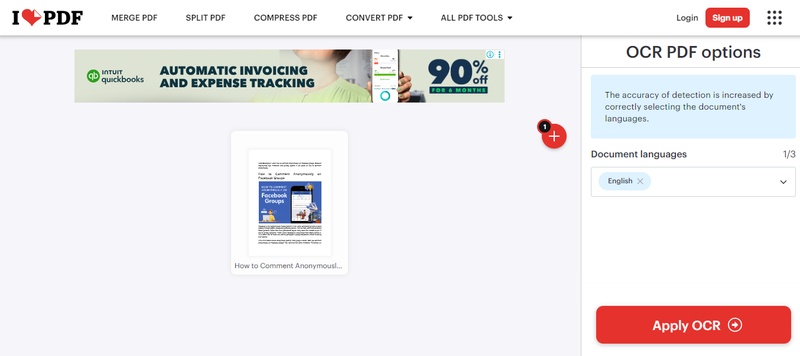 modifier un pdf scanné avec ilovepdf
