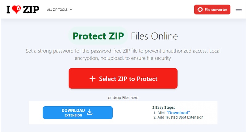 ilovepdf password protect zip online