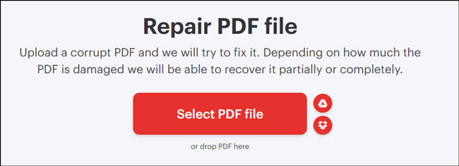 ilovepdf repair pdf file online