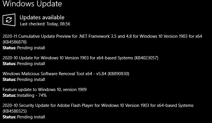install pending windows updates