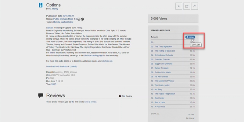 internet archive interface