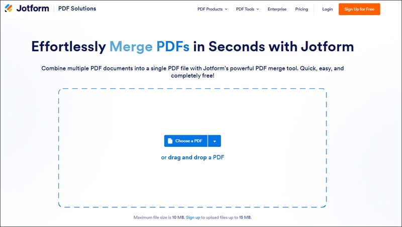 jotform pdf merger online