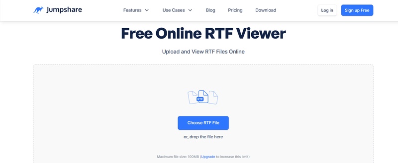 jumpshare online rtf viewer