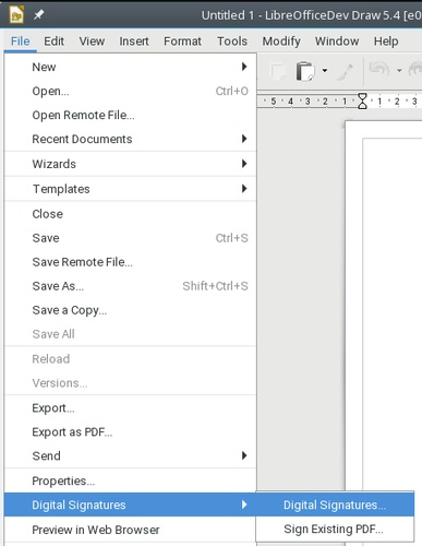libreoffice digital signatures