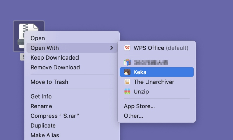 mac open rar with keka