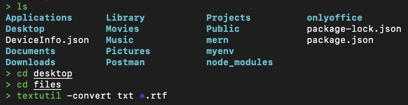 mac terminal convert rtf to txt