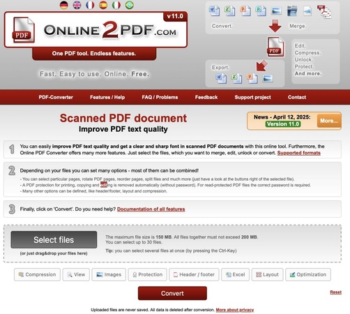 online2pdf enhance scanned pdf