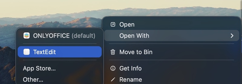open ini files on mac with textedit