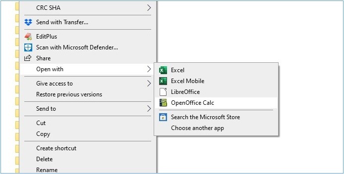 open numbers file in libreoffice