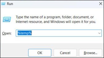 open temp folder windows