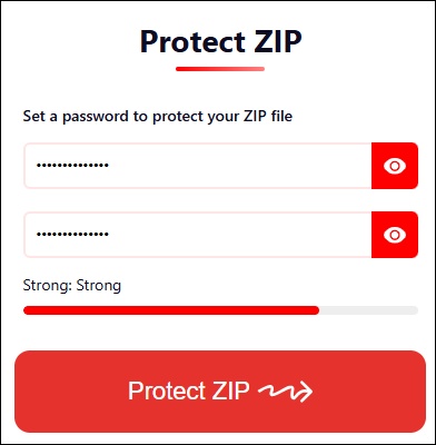 password protect zip online with ilovezip