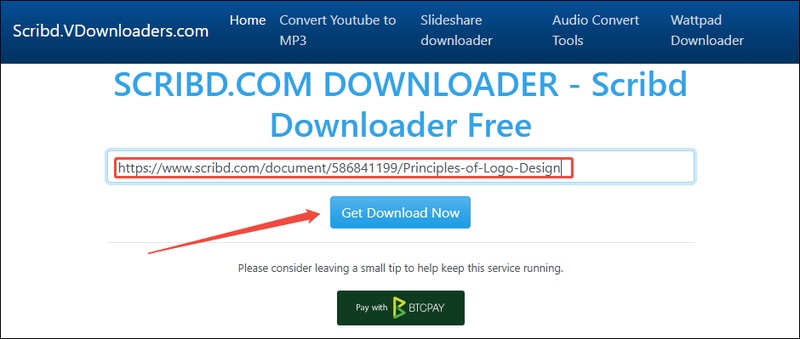 paste scribd book link into scribd vdownloaders