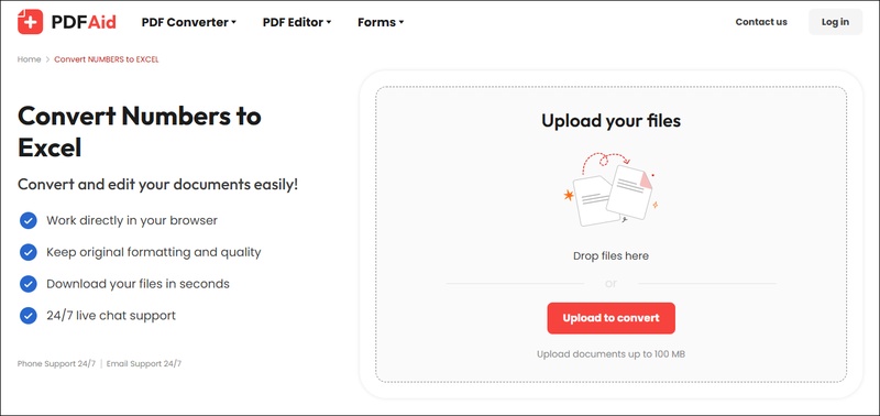 pdfaid numbers to excel converter