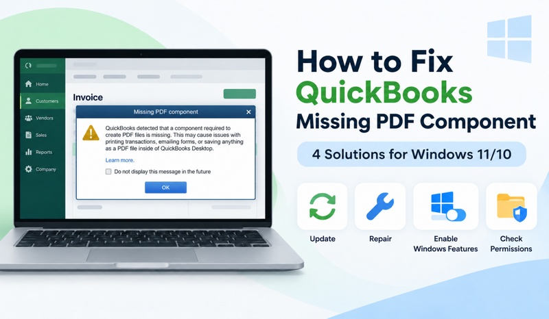 quickbooks missing pdf component fix