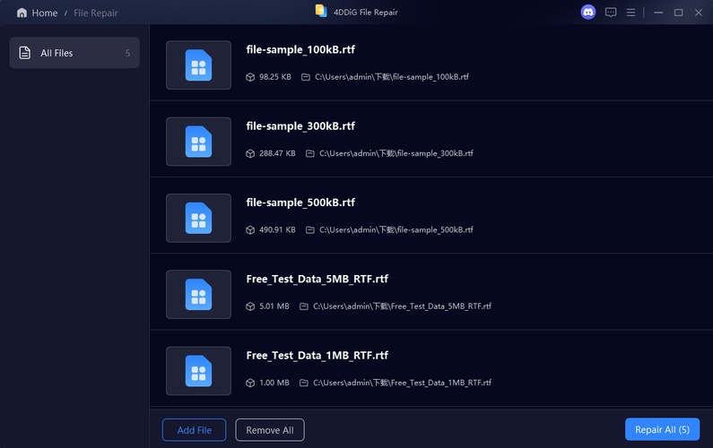 repair rtf files in 4ddig