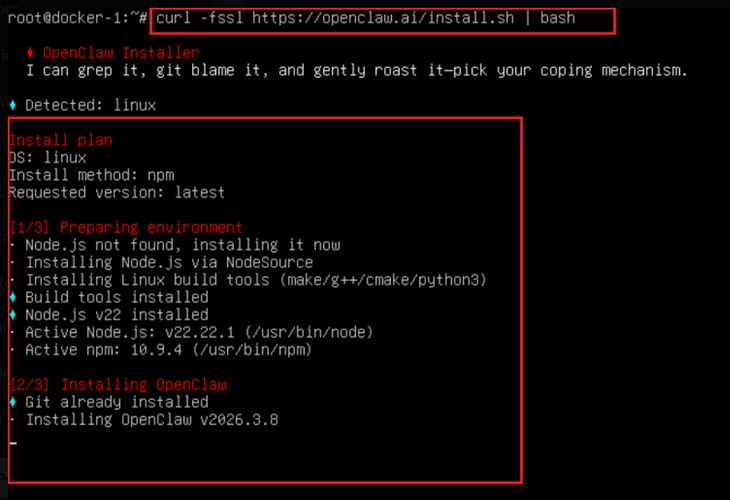 run openclaw install script