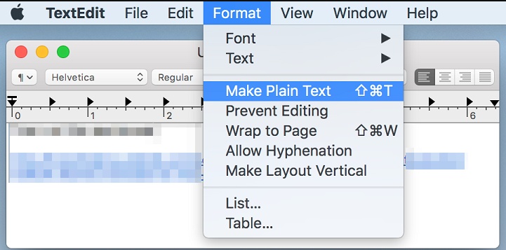 textedit convert rtf to txt