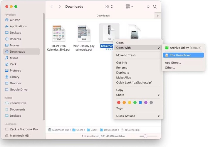 unarchiver open 7z files on mac