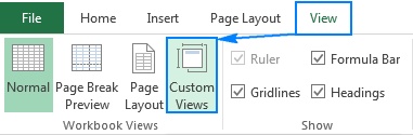 unhide very hidden sheets in excel via custom views